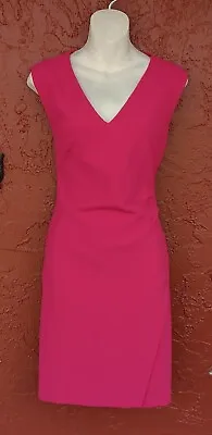 $4.25 • Buy Diane Von Furstenberg HOT PINK Ruched Sleeveless Sheath Dress 8