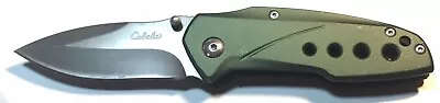 Cabela's Plain Edge Liner Lock Aluminum Folding Pocket Knife 3.5Closed 2.5”Blade • $10