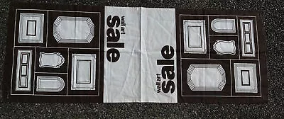 Vtg 80s 90s Retro Wall Art Sale Canvas Advertising Display Banner Brown 60”x22” • $29.99