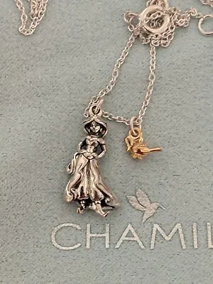 Genuine Chamilia 925 Sterling Silver Disney Aladdin Jasmine Necklace New • £55