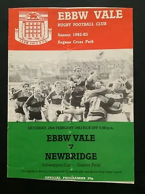 £1.45 • Buy 1983 EBBW VALE V NEWBRIDGE Programme Schweppes WRU Cup Quarter Final