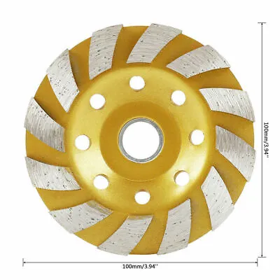 4 Inch Diamond Segment Grinding Wheel Disc Grinder Cup Concrete Stone Cut 4  USA • $13.99