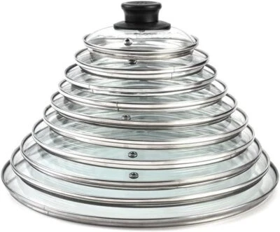 £7.49 • Buy Clear Glass Pan Lid Universal With Knob Handle Pot Lid Replacement
