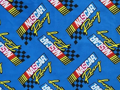 8  Remnant Fabric  Nascar Racing Cars  Checkered Flag Flags  Logo  100% Cotton • $2.75