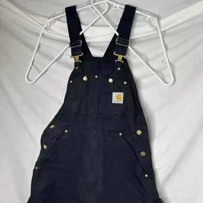 Carhartt Dungarees Bib Overalls R01 BLK Mens 32x30 Workwear Canvas Duck • $50