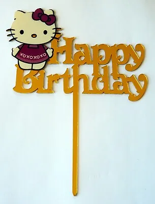Hello Kitty Small Happy Birthday Party Cake Cupcake Topper - 1 Piece • $12.50