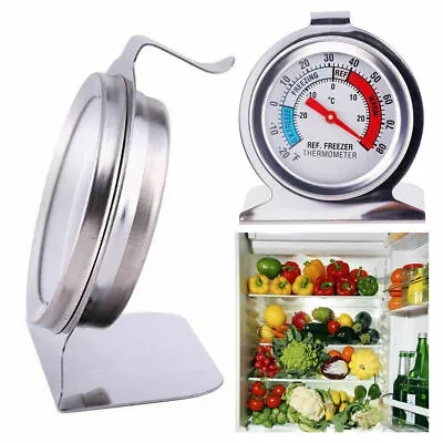 £4.35 • Buy Stainless Steel Fridge Freezer Dial Thermometer Temperature Gauge Stands & Hangs