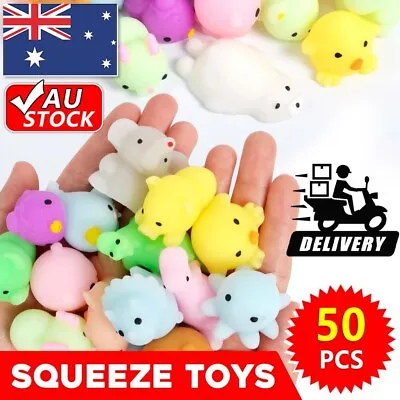$18.95 • Buy 50Pcs Cute Animal Squeeze Toys Kit Squishies Kawaii Mochi Stretch Stress Squishy