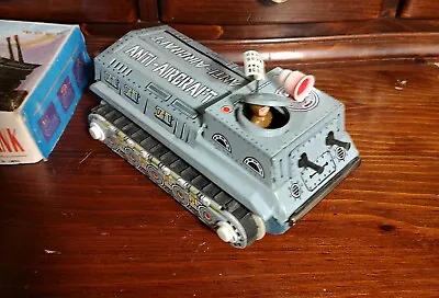 Anti Aircraft Tank Battery Tin Toy Working + Box ME 756 Vintage 1960s China Nice • $299.95