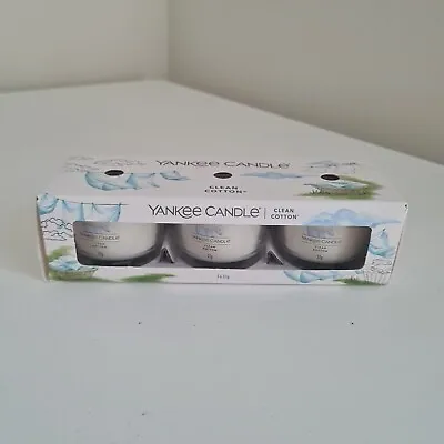 Yankee Candle Minis Scented 3 Pack Clean Cotton® Filled Votive 7-10 Hours Each • £6.95