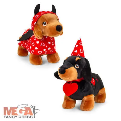 25cm Valentines Dachshund Teddy Bear Dog Plush Gift Aniversary Cute Adults Toy • £9.99