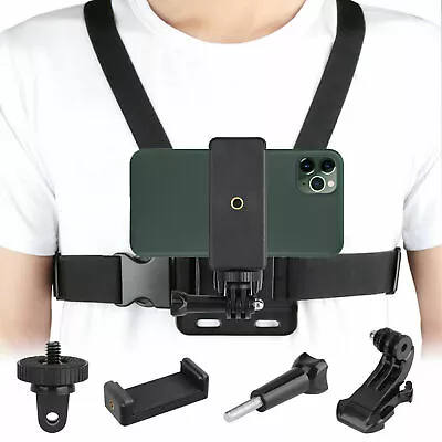 Chest Harness Body Strap Mount Accessories Adjustable For IPhone GoPro Android • $16.23