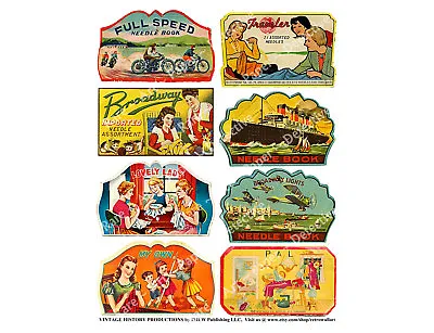 Needle Book Sewing Labels 1 Sticker Sheet Vintage Advertising Reproductions • $9.95