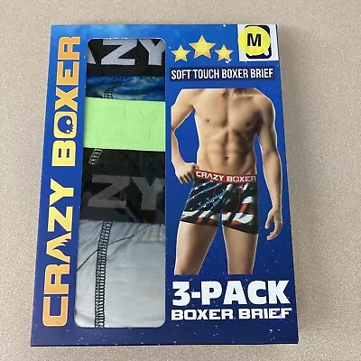 Crazy Boxer Bear Fishing 3 Pack Mens Underwear M 32”-34” New With Tags AR136 • $31.95