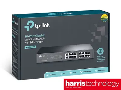 TP-Link TL-SG1016PE V5.2 16-Port Gigabit Easy Smart POE Switch With 8-Port PoE+ • $198