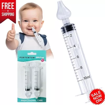 Nasal Aspirator Nose Cleaner Syringe Nasal Irrigator Reusable Silicone • £4.97