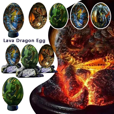 £15.69 • Buy Resin Lava Dragon Egg Collection Crystal Minerale Dinosaur Egg Statue Home Decor