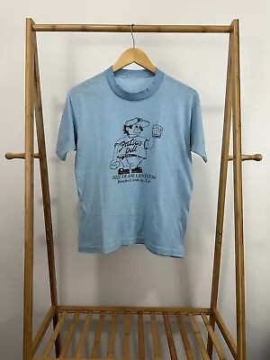 VTG 80s Fatso's Deli Rancho Cordova California Paper THin T-Shirt Size L • $39.95