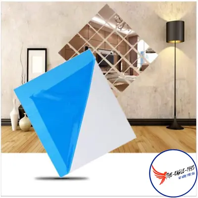 Flexible Mirror Sheets Self Adhesive Non Glass Mirror Tiles Mirror Sticker 9 Pcs • $9.37