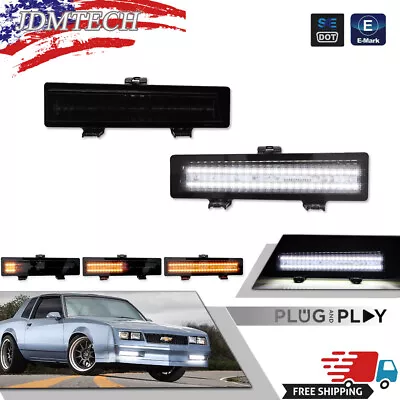 2x Smoked Front Bumper DRL Turn Signal Lights For 1981-1988 Chevy Monte Carlo SS • $79.99