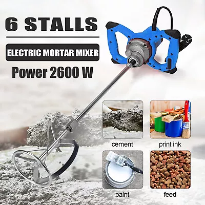 2600W Mixer Mortar Mixer Hand Mixer Concrete Mixer Mixer 110V Tools 6-Speed • $45.30