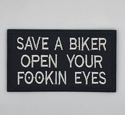 SAVE A BIKER Biker Harley Davidson Motorcycle Vest Patches Iron Sew On • $8.03