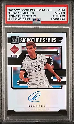 🇩🇪Thomas Muller Signed/Autograph 2021-22 Panini RD/QATAR #TM PSA 9/10 • £125.34