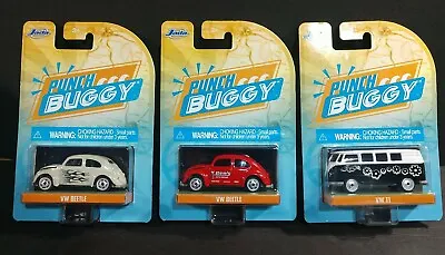 $17.95 • Buy Jada PUNCH BUGGY Slug Bug Set Of 3 VOLKSWAGEN TI Majorette VW BEETLE 1:64  