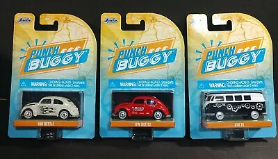 $17.95 • Buy Jada PUNCH BUGGY Slug Bug Set Of 3 VOLKSWAGEN TI Majorette VW BEETLE 1:64  