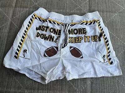 Vintage Football Boxers “Just One More Down” “Keep It Up!” Large • $24.99