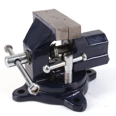 REVOLVING SMALL VICE 50mm Swivel Table Top Bench Rotating Base Flat Clamp Grip • £10