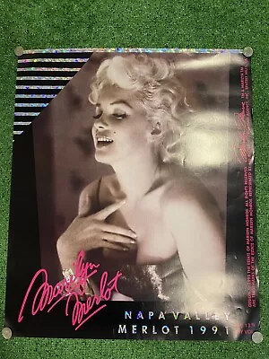 1991 Marilyn Monroe Wines ‘Marylin’ Merlot Poster Original 21X25in Napa Valley • $39