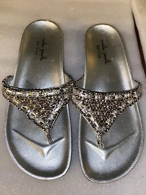 NWOB Mila Paoli Women's Sandals Size 8.5 Rhinestone Sparkle Italian Bride Shoes • $31.25