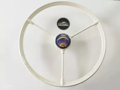 Steering Wheel For Vw Split Bus In Ivory Color+ Sun&moon Dark Blue Horn Button • $550