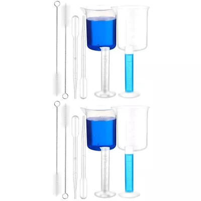  2 Sets Beaker Test Plastic Child Graduated Measuring Cylinder • £17.99