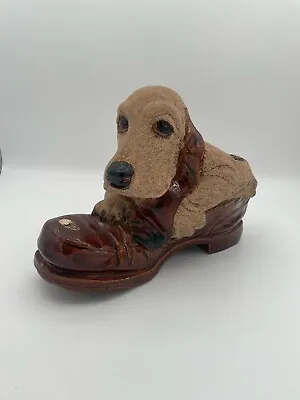 Royal Haeger Planter Hound Dog Shoe Company Basset Sand Finish Vintage MCM • $49.95