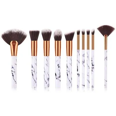 10 Pcs Makeup Brush Set Fan-Shaped Brush Makeup Tools Belt Bag I4A7 • £12.78