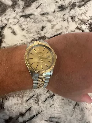 Rolex 2Tone 18k Gold/SS Datejust Thunderbird Turn-O-Graph Watch Champagne 16253 • $3350