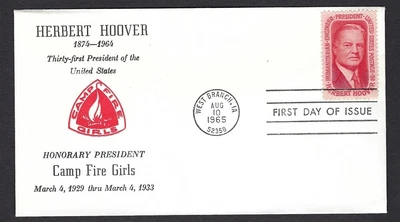£1.62 • Buy 1965 US #1269 Hoover Memoriam FDC Camp Fire Girls Cachet