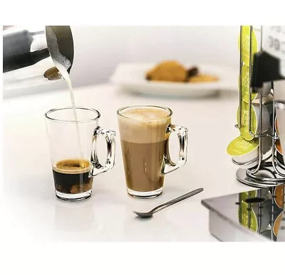 Set Of 2 240ml Coffee Cappuccino Tassimo Costa Tea Cafe Latte Mugs Glasses Cups • £6.35