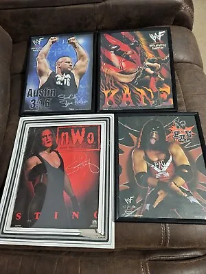 4x Vintage 1998 WWF Framed Pictures Kane Sting Cold 8x10 Captiva Used See Pics I • $69.95