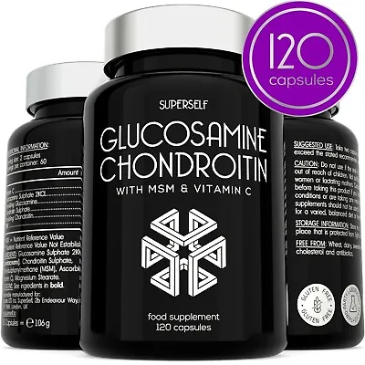 £21.90 • Buy Glucosamine And Chondroitin - 120 Tablets - High Strength Sulphate MSM Vitamin C