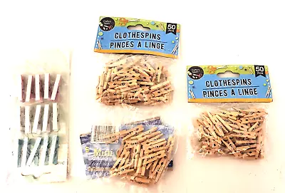 140 +/- Pcs CRAFTER'S CHOICE Miniature Wooden Clothespins_15 Sparklly115 Are NIP • $9.95