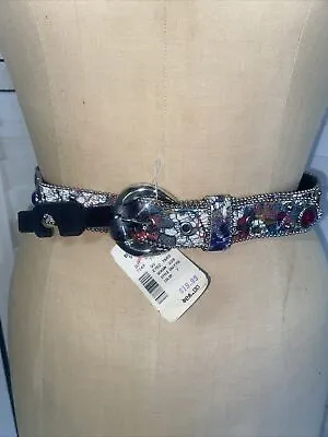 New W/ Tags 80s VTG Elite Fresno California Women's Jeweled Glitter Belt Sz M • $25