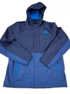 North Face Mens Large Blue Full Zip Hooded Jacket Coat Shell - No Inner Jacket • $30