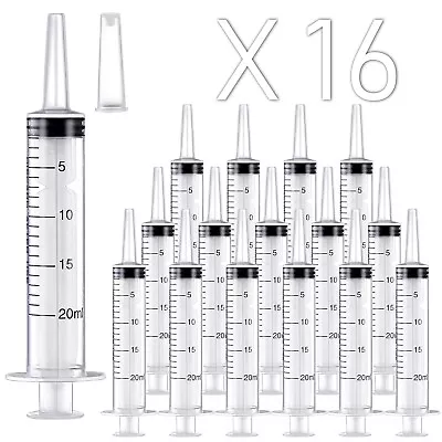 16 Pack 20ml Large Plastic Syringe Large Syringes Without Needle For Scientific • $16.89