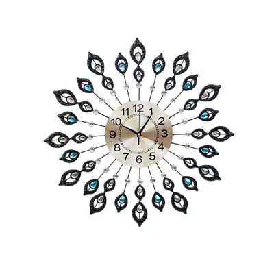 $50.29 • Buy 60CM Peacock Wall Clock Large 3D Modern Crystal Luxury Round Wall Clocks Home De