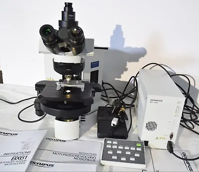 Olympus BX61 Trinocular Motorized Lab Microscope With 3 Objectives & Controller • $7399.99