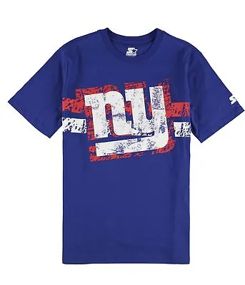 STARTER Mens New York Giants Graphic T-Shirt Blue Large • $20.59