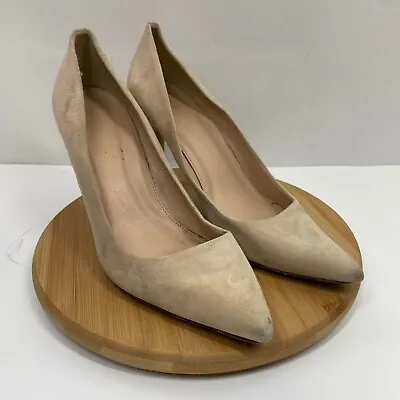 J.Crew Womens Nude Beige Pointed Toe Slip On Stiletto Pump Heels Size US 8 • $9.99